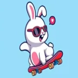 Coloring Book: Rabbit Skateboard
